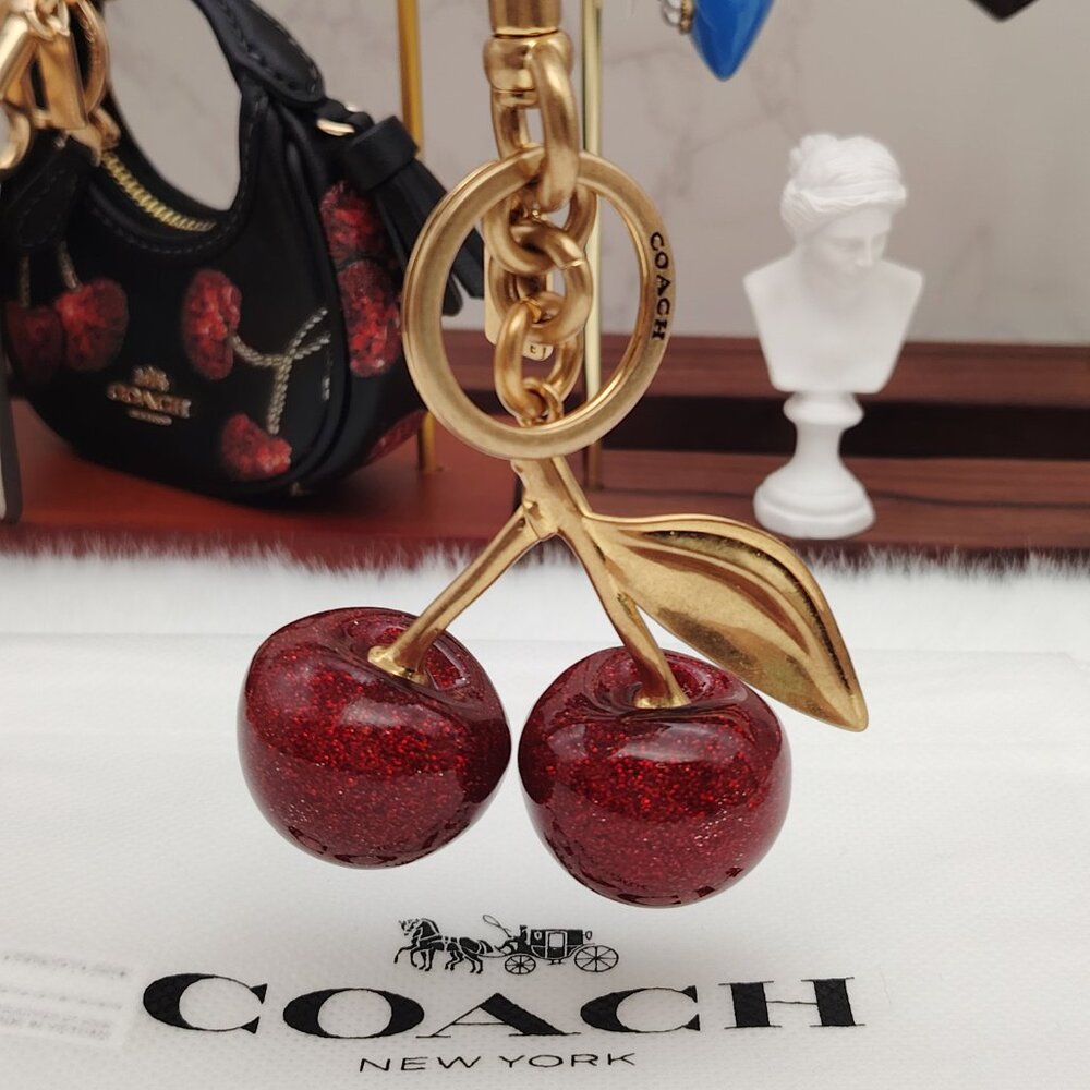 COACH Cherry Bag Charm Keychain - Picture 7 of 9
